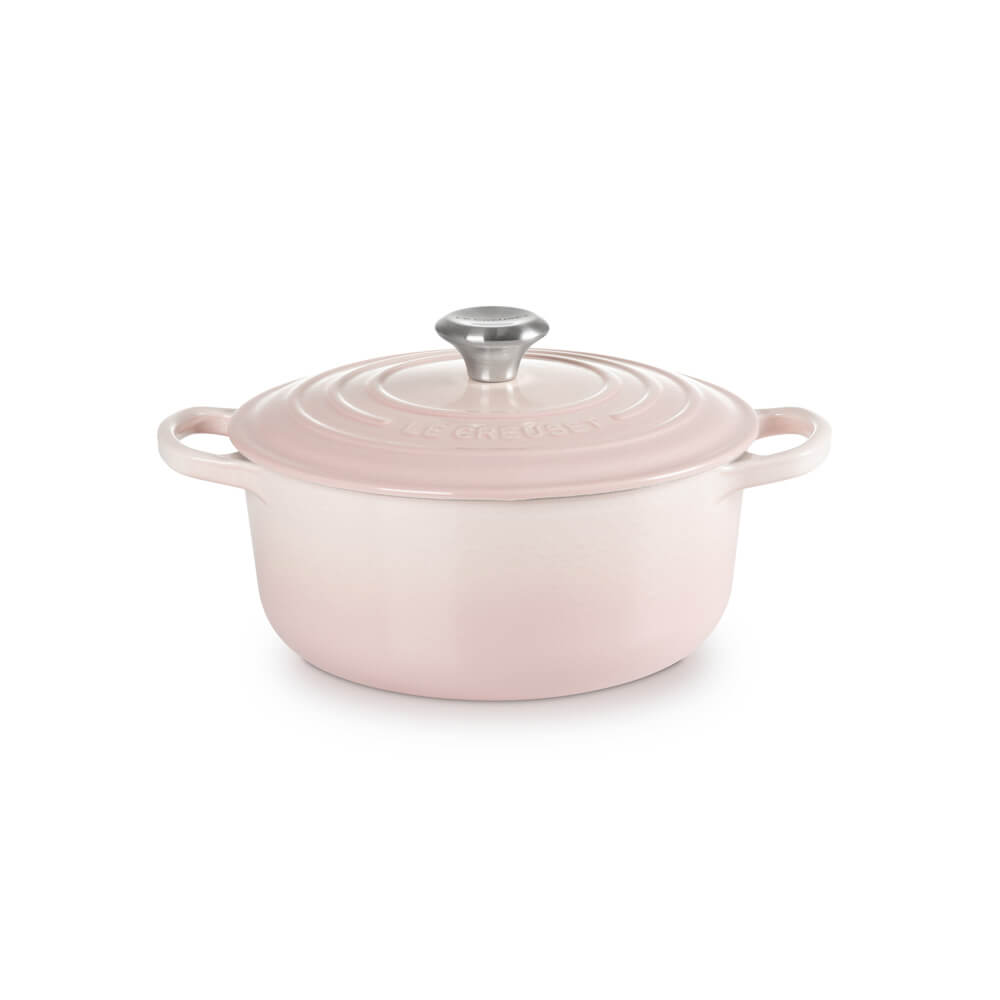 Le Creuset Signature Shell Pink Cast Iron Round Casserole 20cm